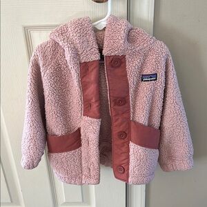 Patagonia Kids Pink Fleece Puffer Jacket